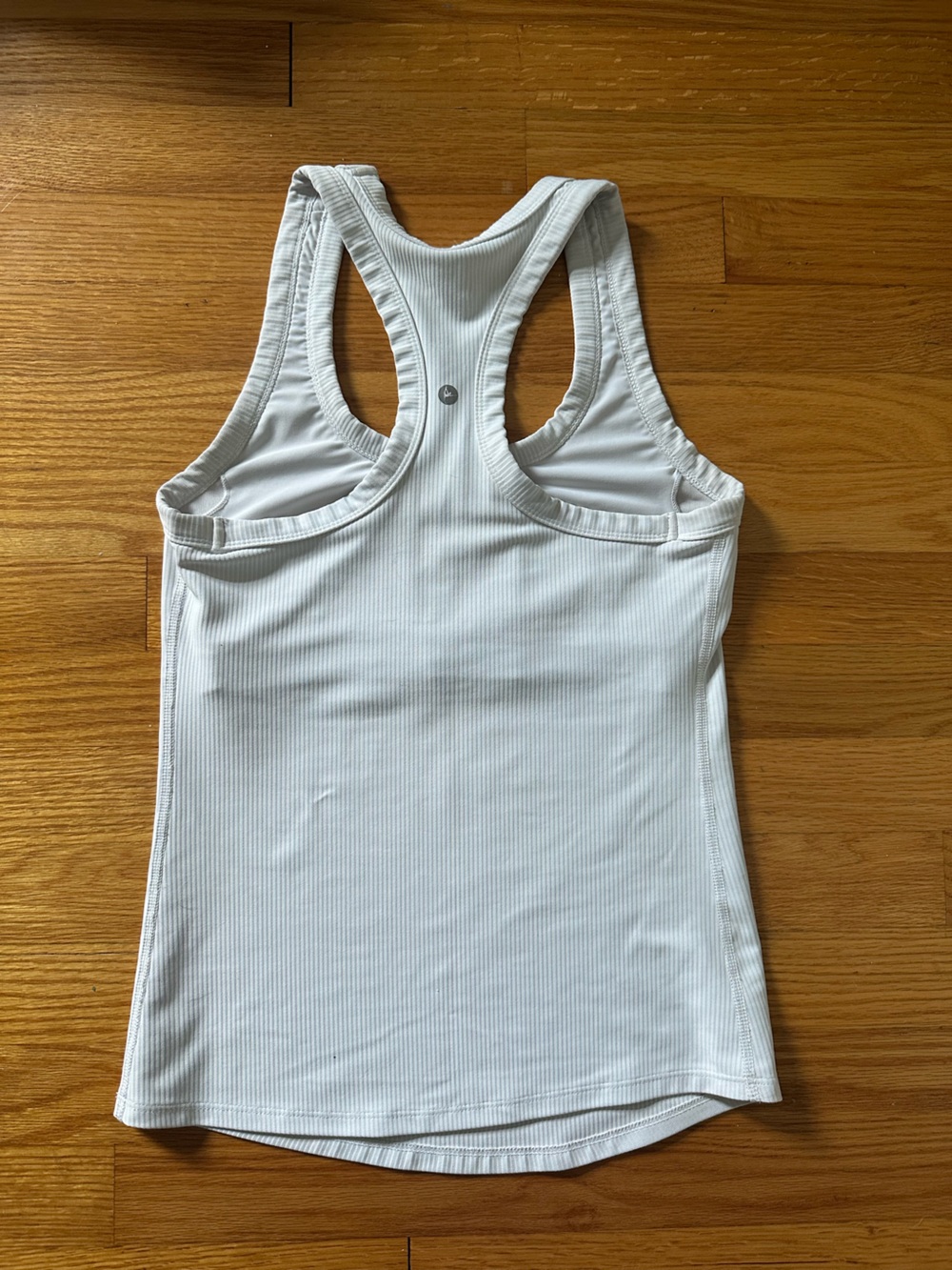 Zella White Ribbed Racerback Tank Top - Picture 2 of 3
